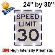 Solar powered SPEED LIMIT Sign (R2-1) 24x30 High Intensity HIP