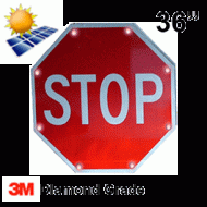 Solar powered STOP Sign (R1-1) 36x36 Diamond Grade DG3