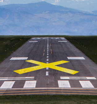 FAA Runway Closure X Marker - 10 x 60' Yellow