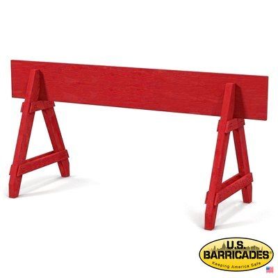 A-Frame Wood Barricade 8ft (Red)