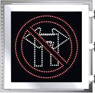 LED Illuminated NO LEFT TURN - NO RIGHT TURN Symbol
