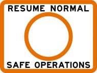 RESUME NORMAL SAFE OPERATIONS - USCG Regulatory Sign