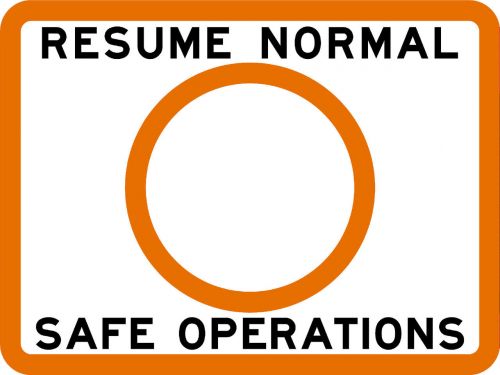 RESUME NORMAL SAFE OPERATIONS - USCG Regulatory Sign