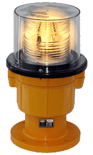Flattop Yellow LED Solar Powered Buoy Light