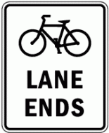 BICYCLE LANE ENDS (R3-16a)