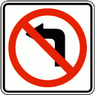 NO LEFT TURN (R3-2) symbol