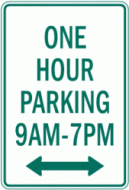 ONE HOUR PARKING (R7-5d)