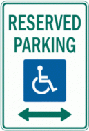 RESERVED PARKING (handicap symbol R7-8d)