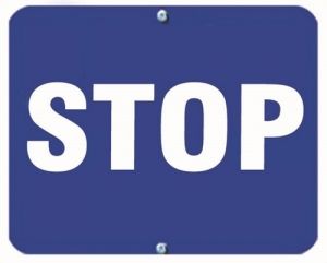 STOP - Blue Flag OSHA Sign