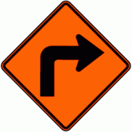 TURN RIGHT (W1-1R ) Construction Sign