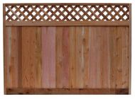 6 ft x 8 ft Western Red Cedar Diagonal Lattice Top Fence Panel