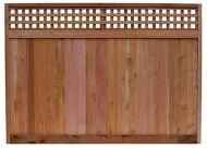6 x 8 ft. Red Cedar Fence Panel with Standard Checker Lattice Top