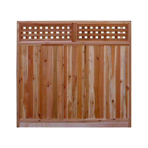 6 x 6 ft. Red Cedar Fence Panel with Standard Checker Lattice Top