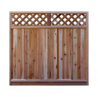 6 ft x 6 ft Western Red Cedar Diagonal Lattice Top Fence Panel