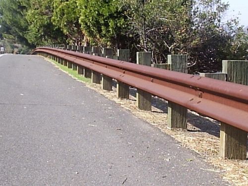 W-Beam Guardrail 25ft Corten (Rustic Brown) Look