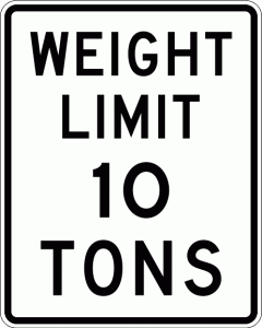 WEIGHT LIMIT XX TONS (R12-1)