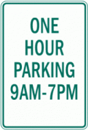ONE HOUR PARKING (R7-5)