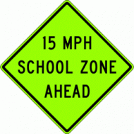 REDUCED SPEED ZONE AHEAD (S4-5a) FYG