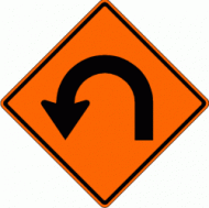 HAIRPIN CURVE (W1-11) Construction Sign