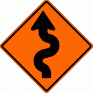 WINDING ROAD (W1-5) Construction Sign