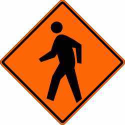 PEDESTRIAN CROSSING (W11-2) Construction Sign
