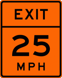 ADVISORY EXIT SPEED (W13-2) Construction Sign