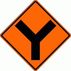 Y-INTERSECTION (W2-5) Construction Sign