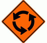 CIRCULAR INTERSECTION (W2-6) Construction Sign