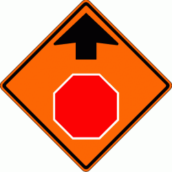 STOP AHEAD (W3-1) Construction Sign