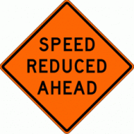 SPEED REDUCED AHEAD (W3-6) Construction Sign