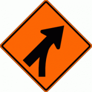 ENTERING ROADWAY MERGE (W4-5) Construction Sign