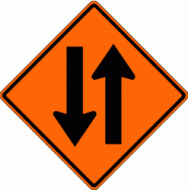 TWO-WAY TRAFFIC (W6-3) Construction Sign