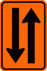 TWO-WAY TRAFFIC (W6-4) Construction Sign