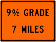  XX% Grade XX Miles (W7-3B) Construction Sign