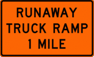 RUNAWAY TRUCK RAMP (W7-4) Construction Sign