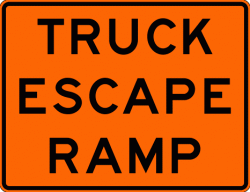 TRUCK ESCAPE RAMP (W7-4C) Construction Sign