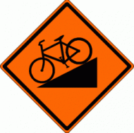 HILL BICYCLE SYMBOL (W7-5) Construction Sign