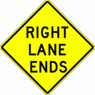 RIGHT LANE ENDS (W9-1r)